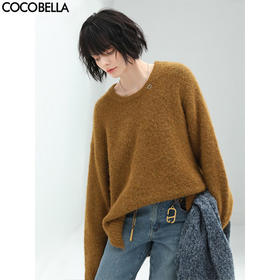 【专属秒杀】COCOBELLA金属LOGO软糯毛衣女保暖美拉德穿搭松弛感针织衫MZ551-2