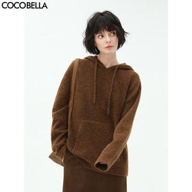 COCOBELLA美拉德风蓬松圈圈纱连帽毛衣秋冬软糯保暖针织卫衣MZ302