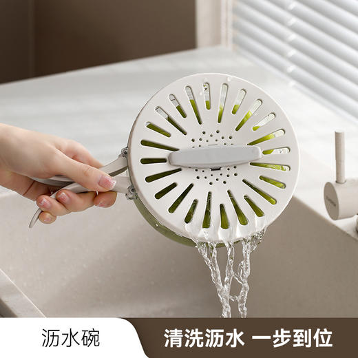 脱水洗菜篮折叠手柄带盖沥水可开关洗水果蔬菜保鲜盒沥水碗 商品图0