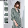COCOBELLA[只此青绿]新中式竹叶印花衬衫[双面穿]立领上衣SR0052 商品缩略图0