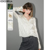 COCOBELLA暗纹提花人丝缎面衬衫异形扣马蹄袖衬衣SR140 商品缩略图0