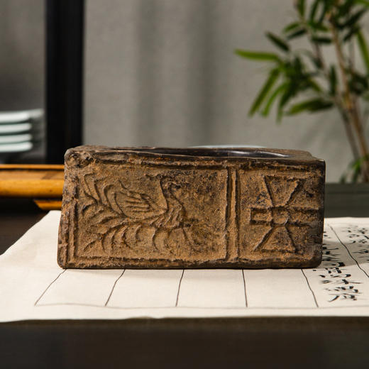 汉晋“精巧凤凰纹”古砖制砚 商品图2