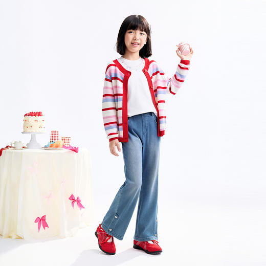 【实体店同款】女童针织开衫秋季新款安奈儿童装AG534128 商品图3