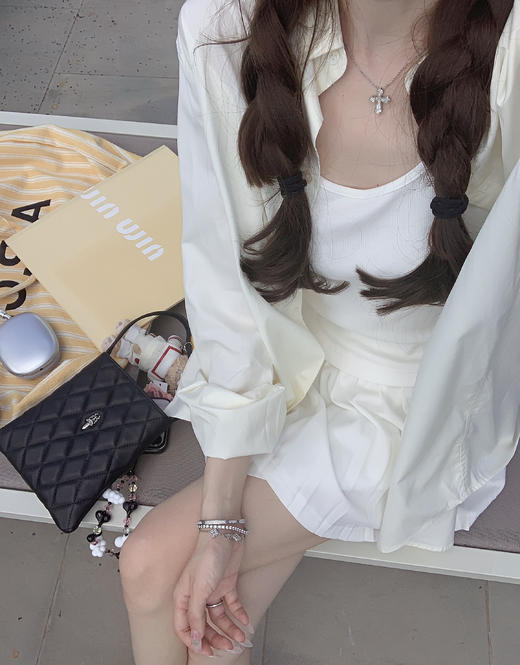 金蘑菇菇 自由的呼吸 乔妹衬衫套组/ 洋气衬衫+牛仔短裤 商品图6