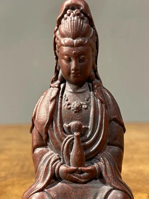 宜兴紫砂胎莲花座观音像，顺丰包邮 商品图8