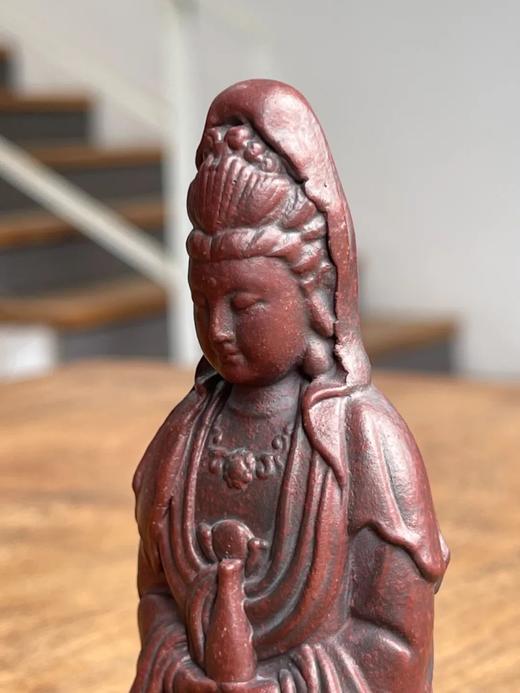 宜兴紫砂胎莲花座观音像，顺丰包邮 商品图13