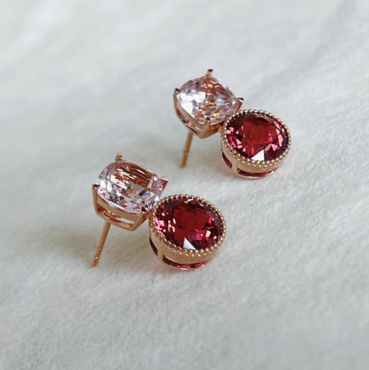 BY EVITA系列 CHIC系列 18K镶摩根石和碧玺 耳钉 商品图2