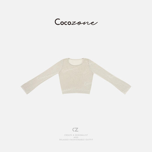 COCO ZONE 刘一一【羊毛混纺】微喇叭袖子修身纯色毛织上衣CD2A1393 商品图0