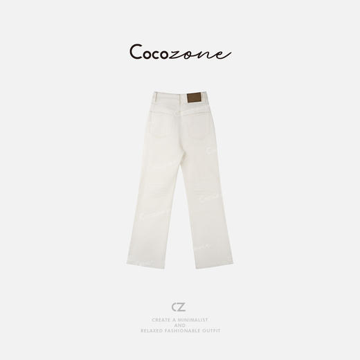 COCO ZONE 刘一一直筒复古美式简约撞色纽扣女式牛仔裤 CD1A0551 商品图1