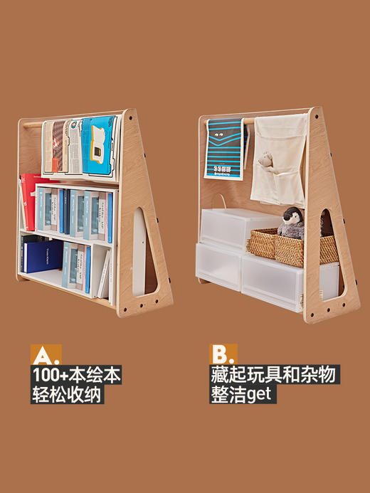 【森哥优选】果然好奇巧克力书架 儿童收纳架绘本架书柜可储物 商品图3