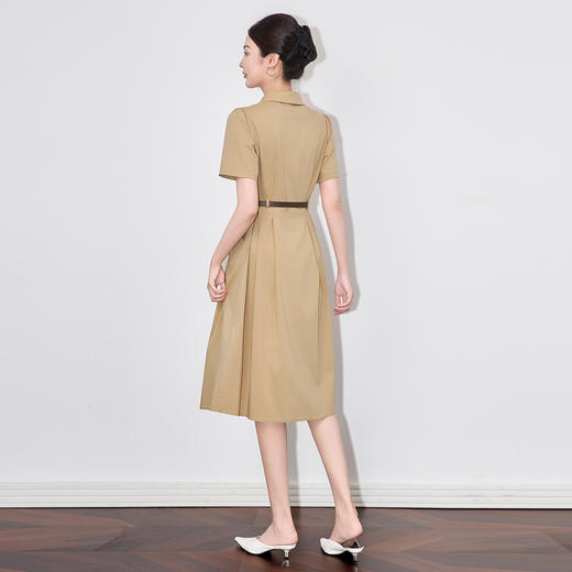 「高货wl」全新升级【铂金会员358/天猫479/差价121】(11753)洛诗琳法式气质翻领连衣裙2025夏季收腰显瘦通勤衬衫裙女 商品图2