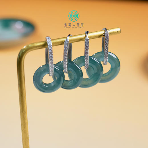 玉美人菲菲-S925翡翠甜甜圈耳扣约14mm+-多样性发一 商品图0