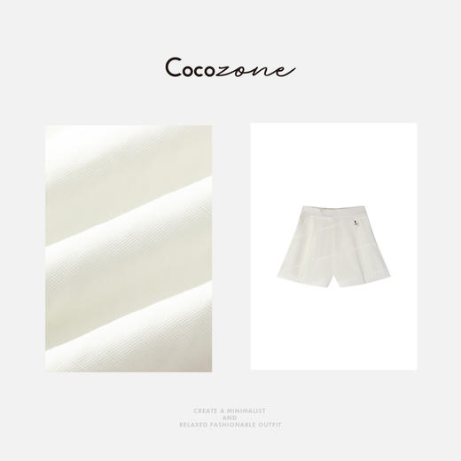 COCO ZONE 刘一一 【人丝亚麻混纺】透气通勤A字短裤ACD1A0082 商品图2