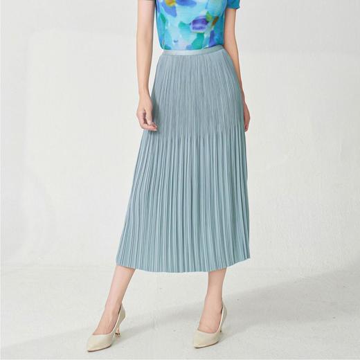 「自」全新升级【铂金会员220/天猫289/差价69】(53923)洛诗琳高级感褶皱半身裙2025夏季松紧腰a字中长款气质百褶裙 商品图0