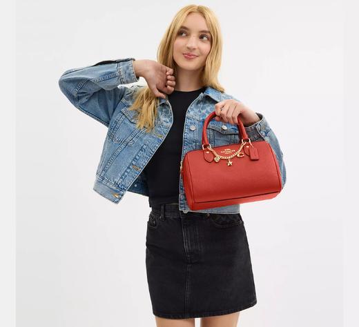 好折！Coach砖红色复古波士顿包带链条 好折只要￥1650直邮到手 商品图5