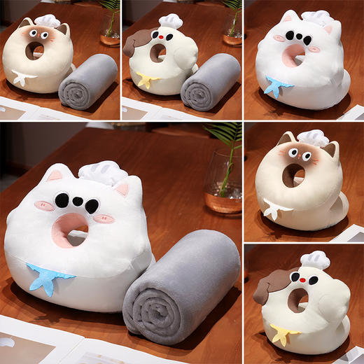 自然醒圆眼小厨师冰豆豆双面午睡枕桌上儿童枕头睡觉午睡神器趴趴枕夏季QYL 商品图7