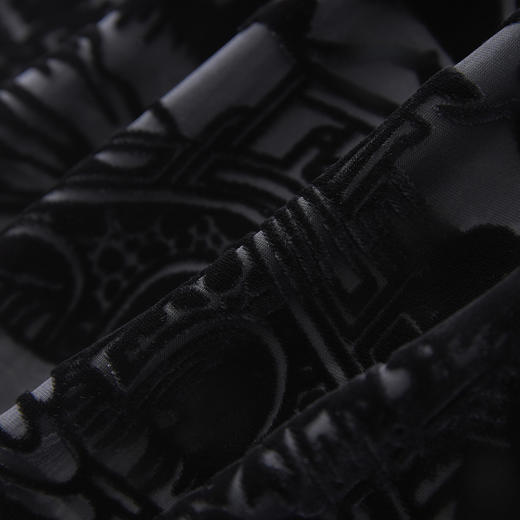 「高货wl」全新升级【铂金会员321/天猫429/差价108】(42010)洛诗琳国风高品质时髦洋气V领山水画烧花真丝丝绒上衣女 商品图2