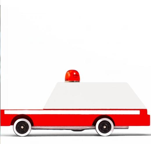 CandyCar木质手工小车--经典系列红色救护车 商品图0