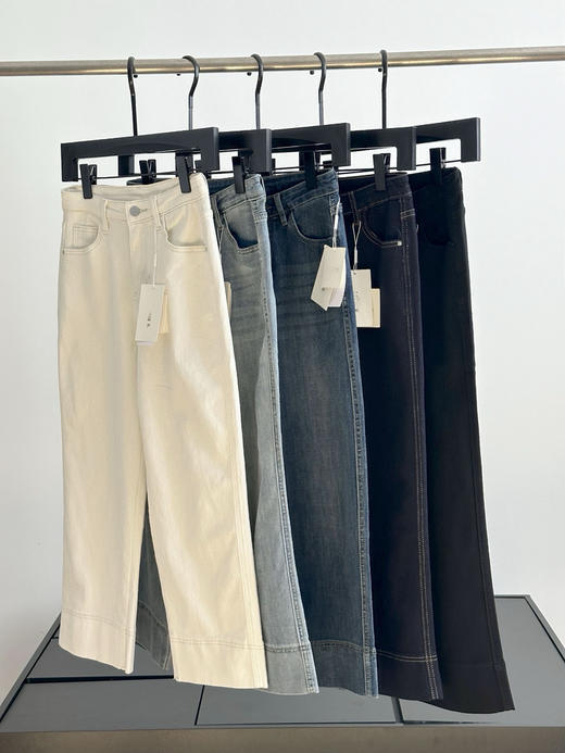 电线杆宽边牛仔裤（锁 商品图2