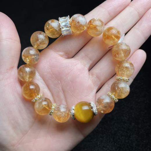 水晶单圈手串-黄塔晶圆珠约12mm 商品图0