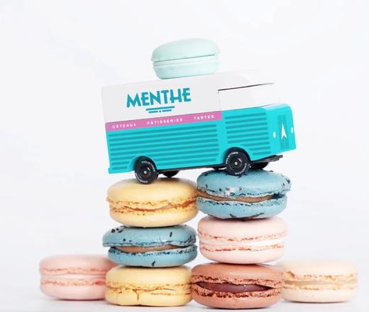 CandyCar木质手工小车--美食系列蓝色马卡龙餐车 商品图2