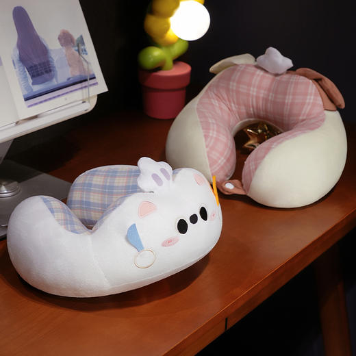 自然醒小厨师格纹系列驼峰U枕飞机睡觉便携式枕头脖子靠枕办公室午睡枕QYL 商品图12