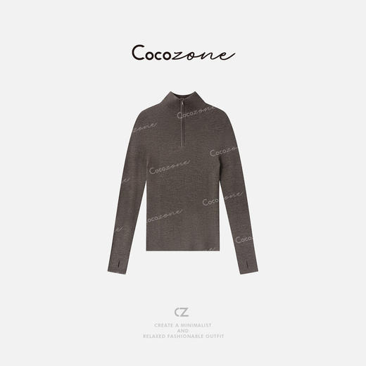 COCO ZONE 刘一一【100美丽诺羊毛】修身立领毛织上衣 CD2A1575 商品图2