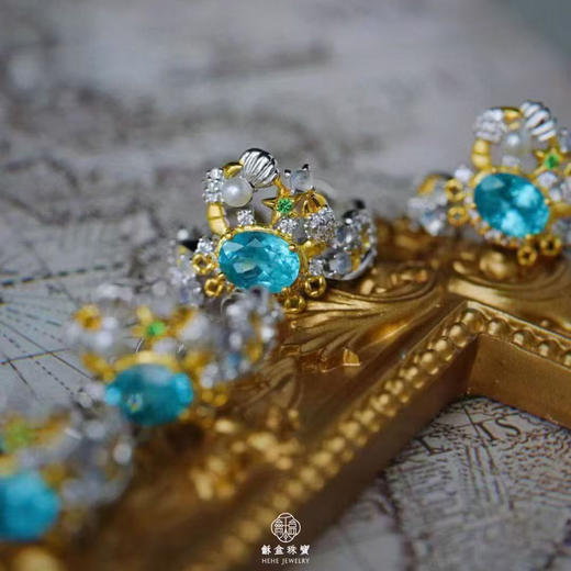 龢盒原创 多宝小螃蟹银镶凌辉石珍珠月光戒指 商品图1