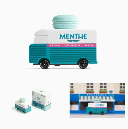 CandyCar木质手工小车--美食系列蓝色马卡龙餐车 商品图1