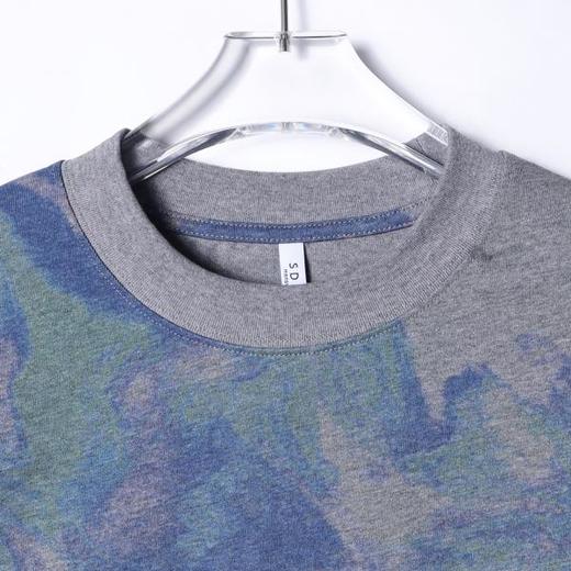 T4148SDSA夏季高级感新款男士韩版扎染撞色设计短袖T恤圆领百搭上衣 商品图2