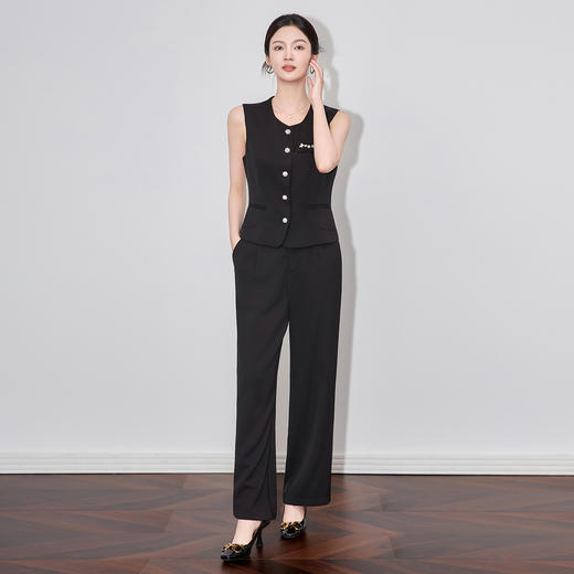 「高货wl」全新升级【铂金会员413/天猫559/差价146】(99104)洛诗琳气质高级感背心马甲上衣时尚休闲直筒裤两件套女 商品图1