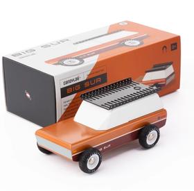 CandyCar木质手工小车--旅行系列金属车顶架棕色SUV