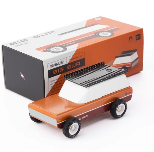 CandyCar木质手工小车--旅行系列金属车顶架棕色SUV 商品图0