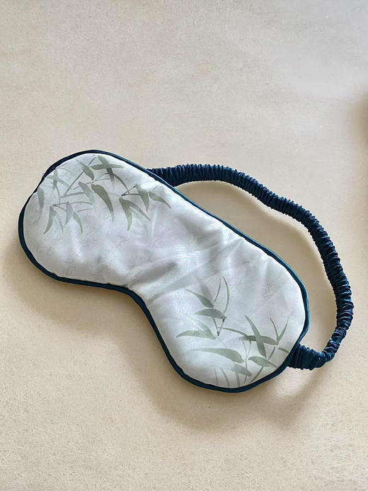 竹纹淡雅蓝真丝眼罩 商品图0