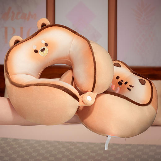 自然醒黄油饼干驼峰U枕飞机脖子颈椎头枕便携枕头车载脖枕学生QYL 商品图10