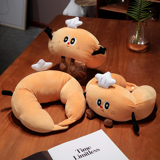 自然醒趣味牛角包毛毛虫U枕办公室午睡枕学生宿舍护颈枕便携式QYL 商品图9