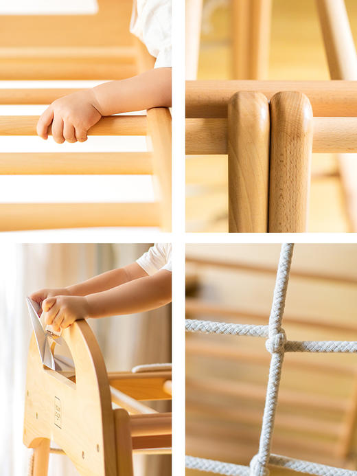 【森哥优选】果然好奇Papaw榉木攀爬架儿童室内秋千家用滑滑梯感统训练 商品图3