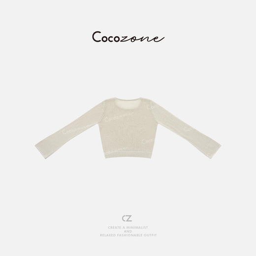 COCO ZONE 刘一一【羊毛混纺】微喇叭袖子修身纯色毛织上衣CD2A1393 商品图1