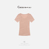 COCO ZONE 刘一一【100棉羊毛】U领纯色肌理感短袖T恤CD1A1087 商品缩略图1