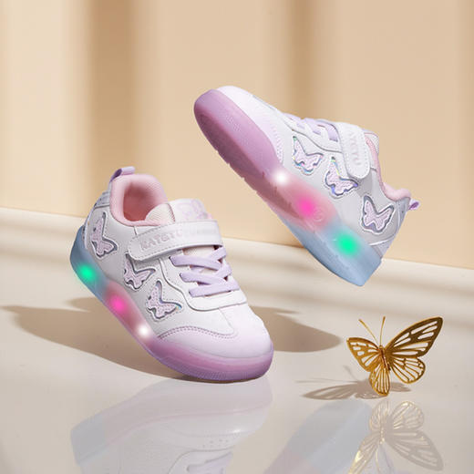 卡特兔儿童板鞋男童2025秋季新款幼儿园灯鞋闪灯鞋女童宝宝童鞋 商品图1