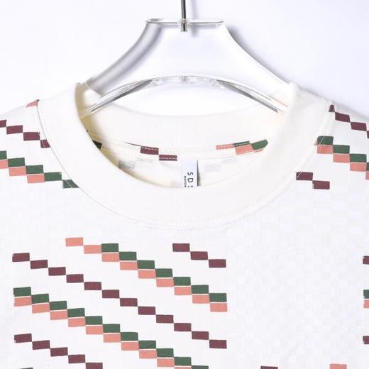 T4181SDSA夏季高级感新款男士美式撞色格子设计短袖T恤休闲圆领上衣 商品图2