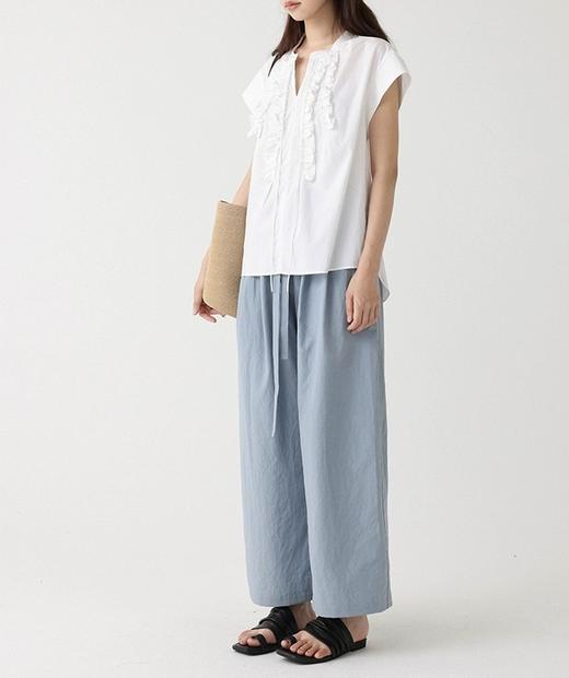 哥弟同款‘月下花眠’立领系带拼接飞飞袖花边衬衫上衣 商品图11