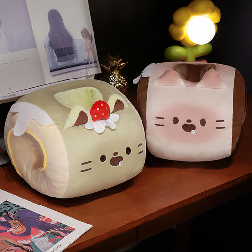 自然醒猫咪瑞士卷带孔午睡枕趴睡枕儿童小学生教室睡觉枕头抱枕办公室QYL 商品图13