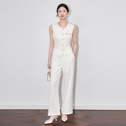 「高货wl」全新升级【铂金会员413/天猫559/差价146】(99104)洛诗琳气质高级感背心马甲上衣时尚休闲直筒裤两件套女 商品图0