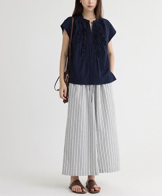 哥弟同款‘月下花眠’立领系带拼接飞飞袖花边衬衫上衣 商品图13