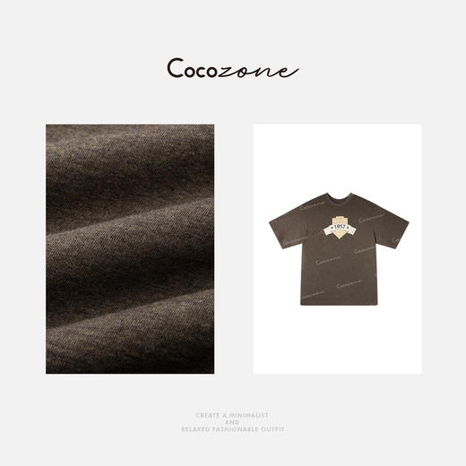 COCO ZONE 刘一一【100棉】圆领经典质感自然垂坠T恤 CD2A1562 商品图2