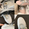 牛皮~增高5cm厚底板鞋珍珠系带圆头拼色休闲运动鞋女阿甘鞋（三天左右发货❗️❗️） 商品缩略图7