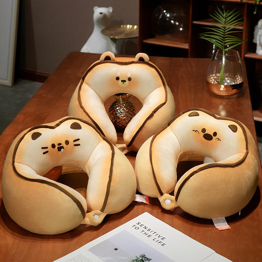 自然醒黄油饼干驼峰U枕飞机脖子颈椎头枕便携枕头车载脖枕学生QYL 商品图14