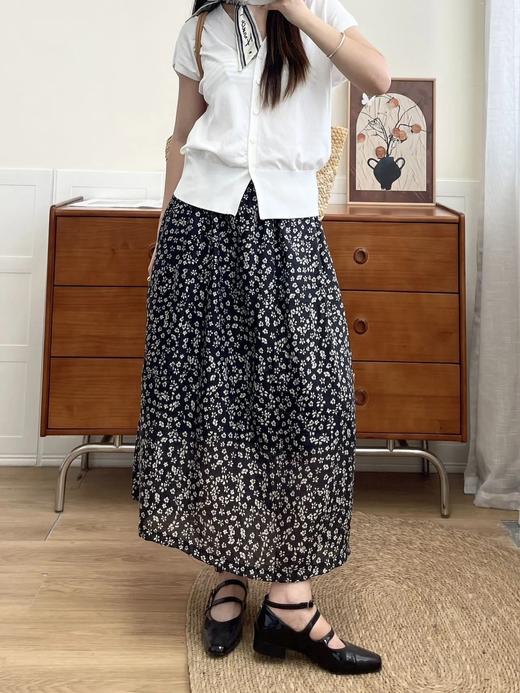 天丝亚麻玄锦纱花花半身裙 ME3486 商品图3