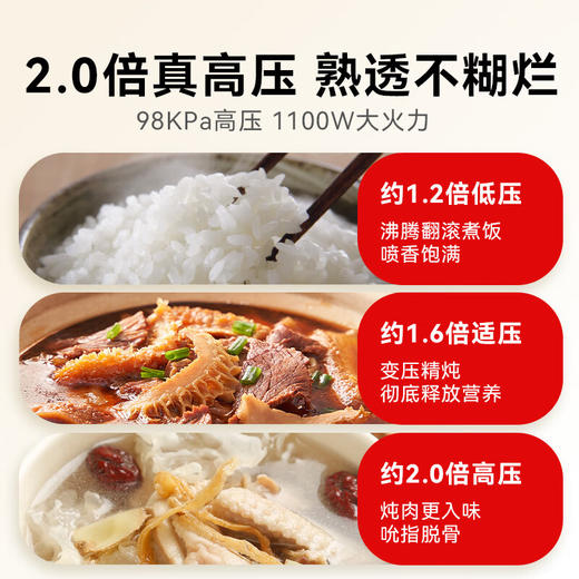 松下（Panasonic）电压力锅0涂层316不锈钢内胆高压锅5L家用智能电饭煲2.0倍高压煲汤煮饭 PSS501 商品图5